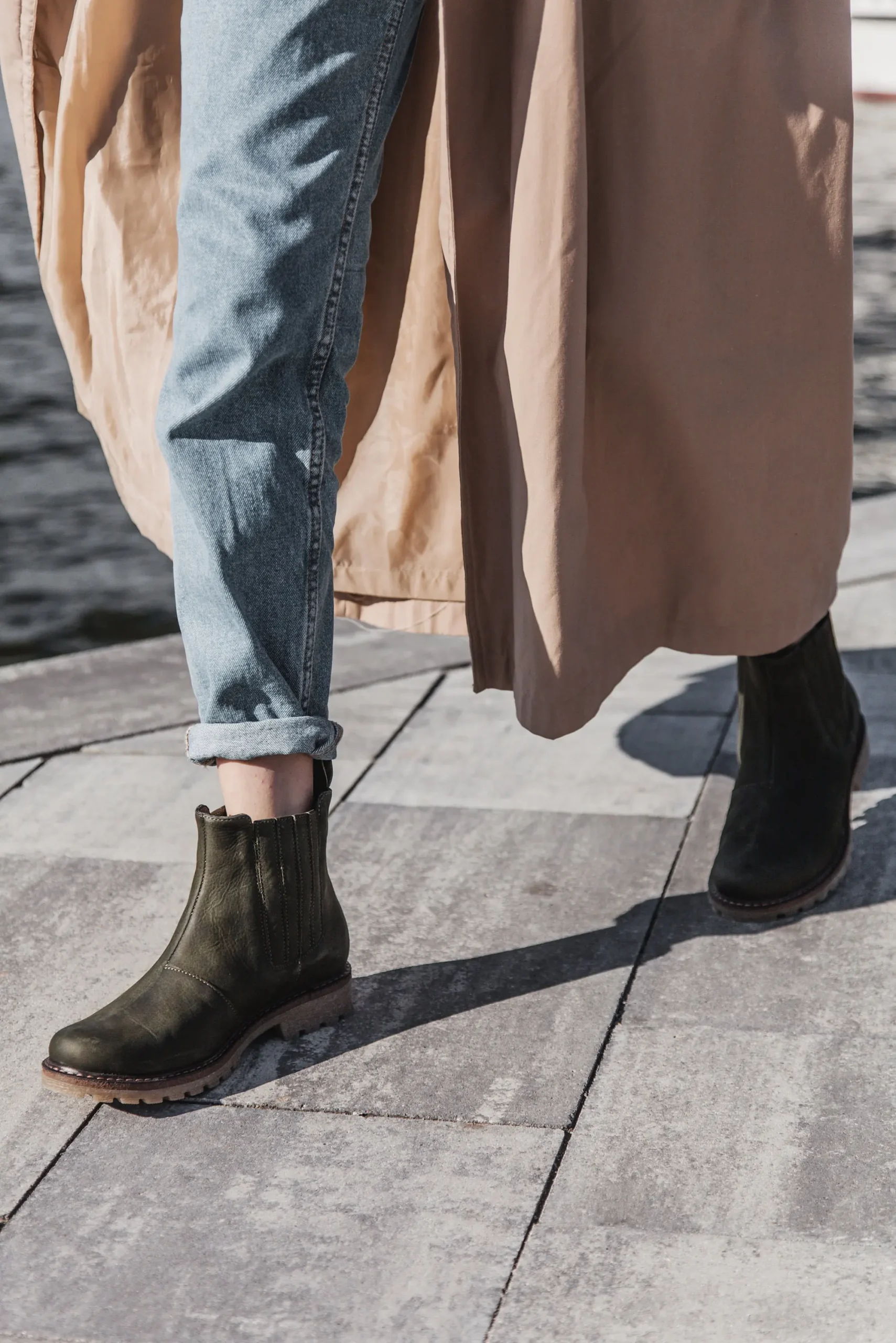 Women’s Olive Nubuck Chelsea Ankle Boots