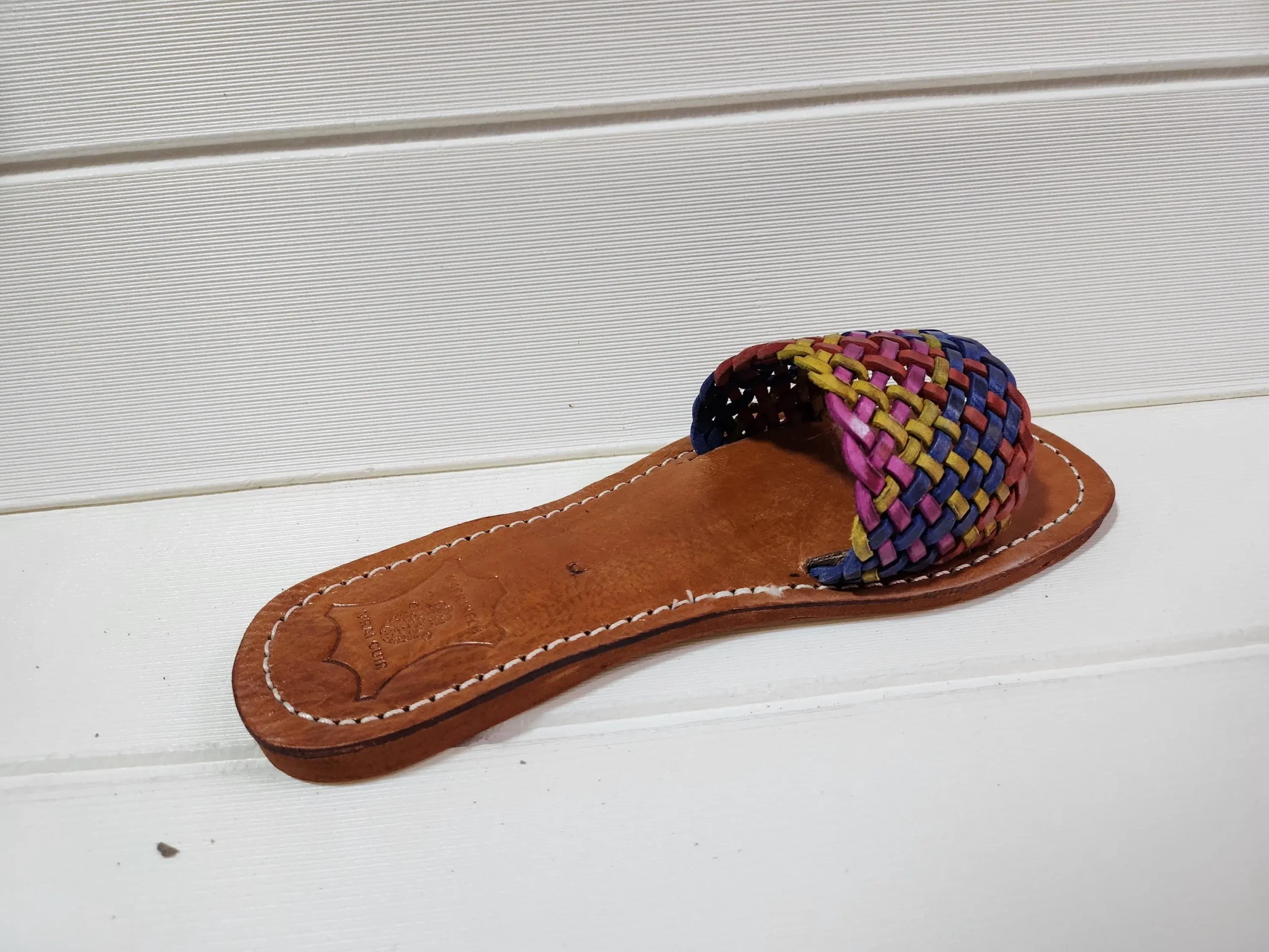 Women’s Colorful Woven Moroccan Leather Summer Slides