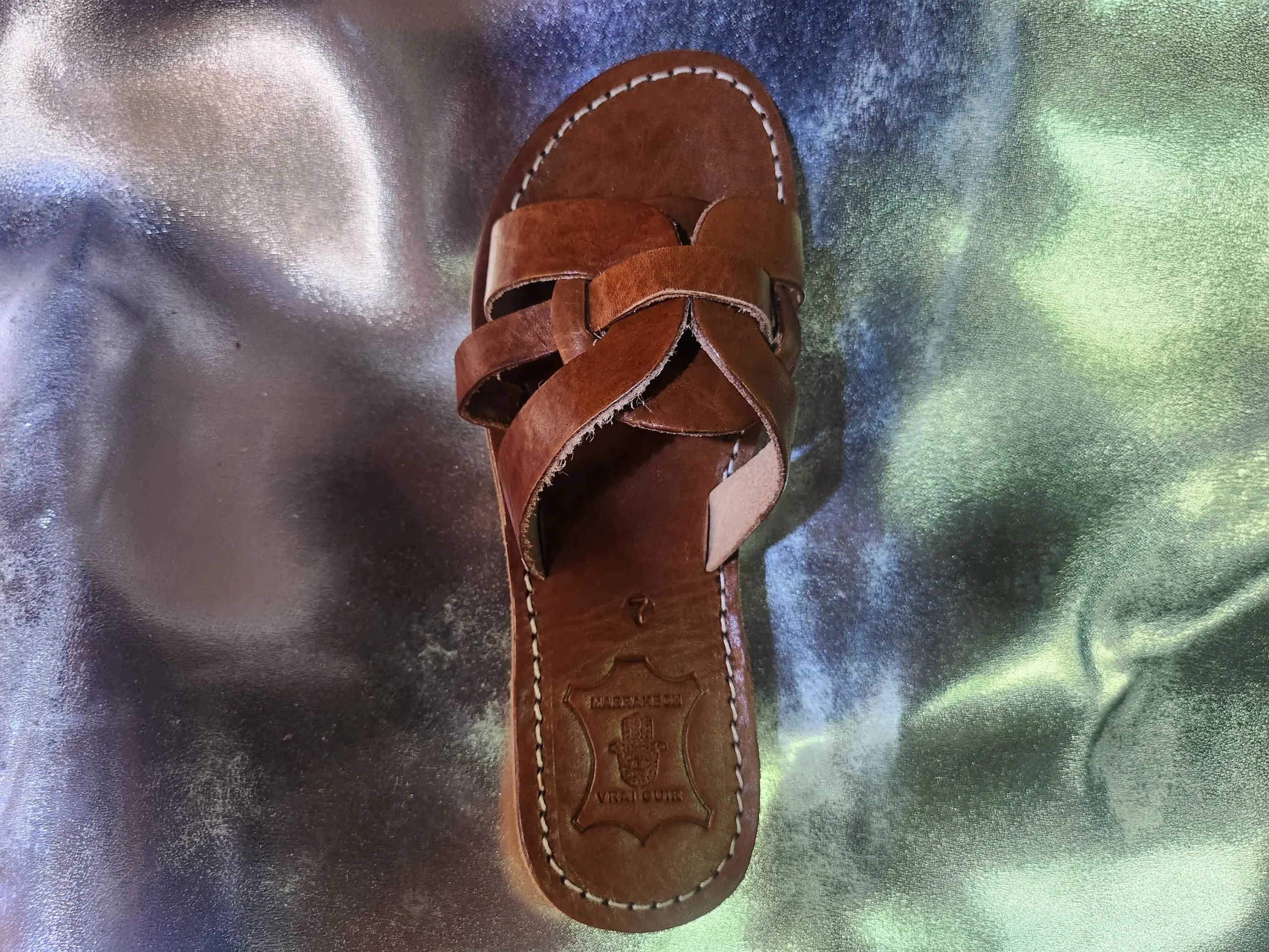 Women’s Brown Flat Moroccan Leather Sandals