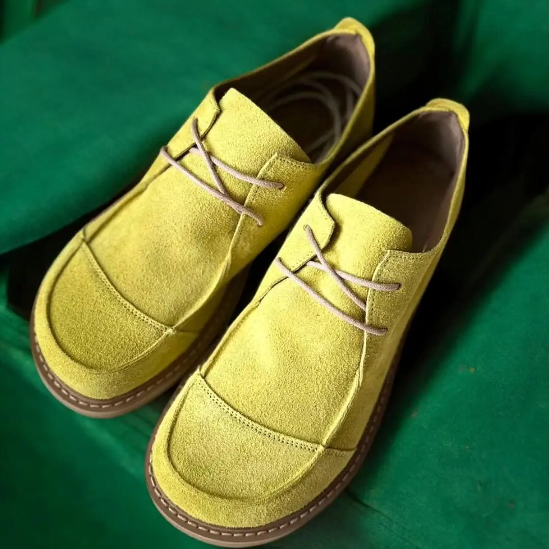 Handmade Women S Suede Loafers Wide Toe Box